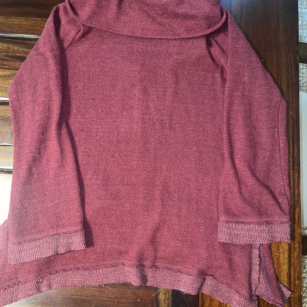Anthropologie Cowl Neck Burgundy Sweater
